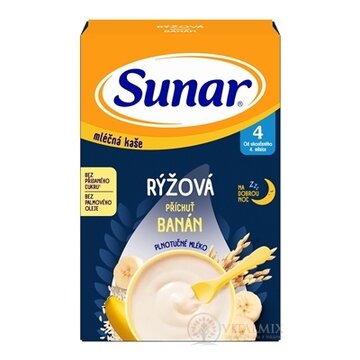 Sunar mliečna KAŠA RYŽOVÁ Na dobrú noc príchuť banán (od ukonč. 4. mesiaca) 1x210 g obrázok