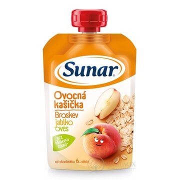 Sunar Ovocná kašička broskyňa, jablko, ovos (od ukonč. 6. mesiaca) 1x120 g obrázok
