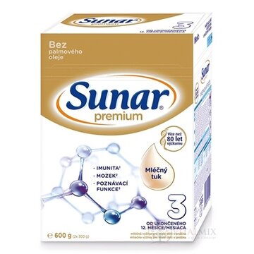 Sunar Premium 3 mliečna výživa (od ukonč. 12. mesiaca) (inov.2020) 1x600 g obrázok