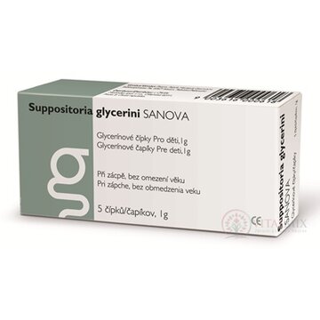 SUPPOSITORIA GLYCERINI SANOVA pre deti 1g glycerínové čapíky 1x5 ks obrázok