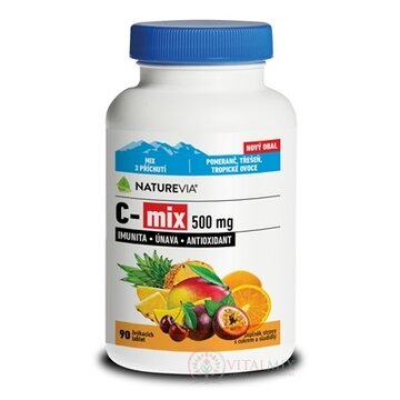 SWISS NATUREVIA C-mix 500 mg cmúľacie pastilky 1x90 ks obrázok