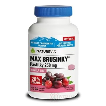 SWISS NATUREVIA MAX BRUSNICE 250 mg pastilky (20% zdarma) 1x36 ks obrázok