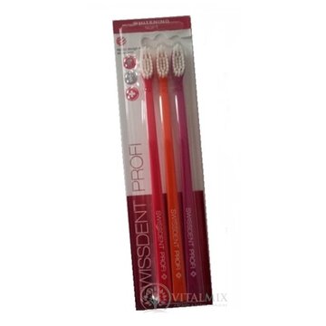 SWISSDENT PROFI Whitening Soft zubná kefka Tutti Frutti (2+1 zadarmo) 1x3 ks obrázok