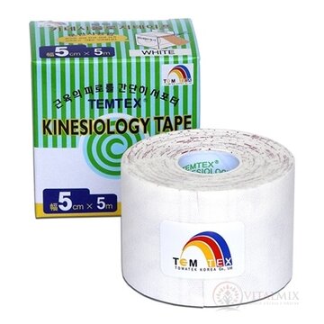 TEMTEX KINESOLOGY TAPE tejpovacia páska, 5 cm x 5 m, biela 1x1 ks obrázok