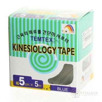 TEMTEX KINESOLOGY TAPE tejpovacia páska, 5 cm x 5 m, modrá 1x1 ks obrázok