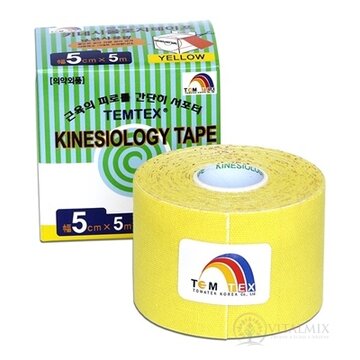 TEMTEX KINESOLOGY TAPE tejpovacia páska, 5 cm x 5 m, žltá 1x1 ks obrázok