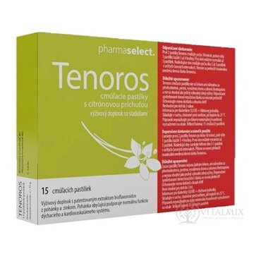 TENOROS pastilky na cmúľanie s pohánkou a zinkom, s citrónovou príchuťou 1x15 ks obrázok