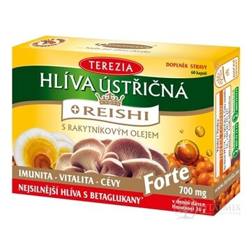 TEREZIA HLIVA USTRICOVITÁ + REISHI s rakytníkovým olejom Forte cps 1x60 ks obrázok