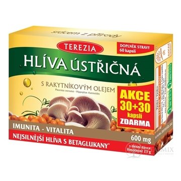 TEREZIA HLIVA USTRICOVITÁ S RAKYTNÍKOVÝM OLEJOM AKCIA cps 30+30 zadarmo (60 ks) obrázok