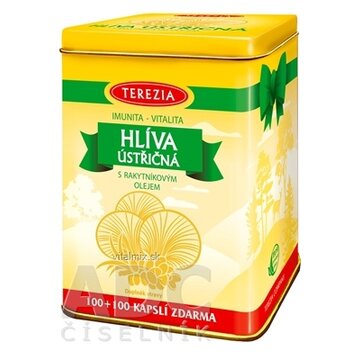 TEREZIA HLIVA USTRICOVITÁ S RAKYTNÍKOVÝM OLEJOM cps 100+100 zadarmo (v plechovke, Vianoce 2017) (200 ks) obrázok