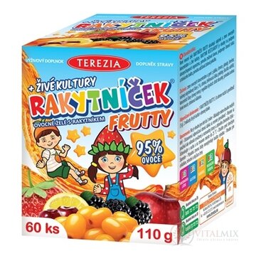 TEREZIA RAKYTNÍČEK FRUTTY + živé kultúry ovocné želé, žuvacie tablety 1x60 ks obrázok