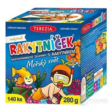 TEREZIA RAKYTNÍČEK multivit.želatínky s rakytníkom Morský svet, príchuť rakytník 1x140 ks obrázok