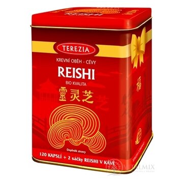 TEREZIA REISHI BIO KVALITA + darček cps 120 ks + darček (REISHI V KÁVE, 2 vrecúška) v plechovke, 1x1 set obrázok