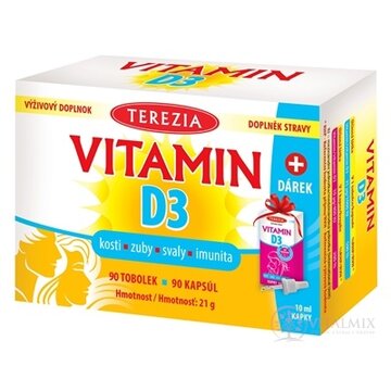 TEREZIA VITAMÍN D3 1000 IU cps 1x90 ks + darček kvapky Vitamín D3 BABY 400 IU 1x10 ml, 1x1 set obrázok