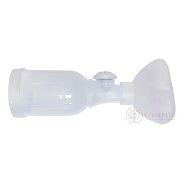 TipsHaler-HospitHal Inhalačná komora pre tlak. dávkovací inhalátor, s detskou maskou (delená, OrHal s prepážkou), od 1 do 6 rokov, 1x1 ks obrázok