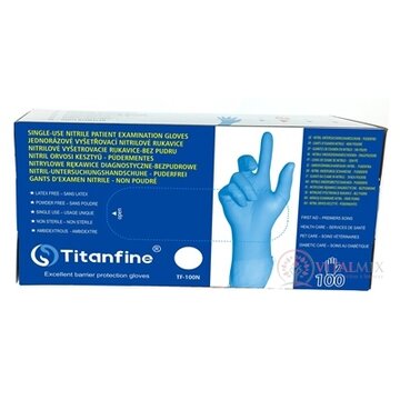 Titanfine Nitrilové vyšetrovacie rukavice veľkosť M, bez púdru, 1x100 ks obrázok