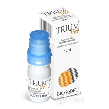 TRIUM free očné kvapky s obsahom kyseliny hyaluronóvej a extraktu z ginka biloby 1x10 ml obrázok