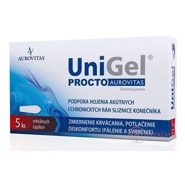UniGel PROCTO AUROVITAS (APOTEX) čapík rektálny (na hojenie rán a defektov konečníka) 1x5 ks obrázok