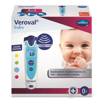 VEROVAL Baby Bezdotykový infračervený teplomer digitálny, modrý 1x1 ks obrázok