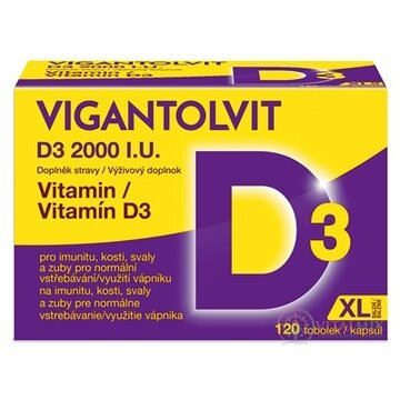 VIGANTOLVIT Vitamín D3 2000 IU cps 1x120 ks obrázok