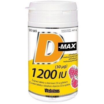 Vitabalans D-max 1200 IU (30 µg) žuvacie tablety 1x90 ks obrázok