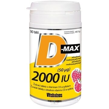 Vitabalans D-max 2000 IU (50 µg) žuvacie tablety 1x90 ks obrázok