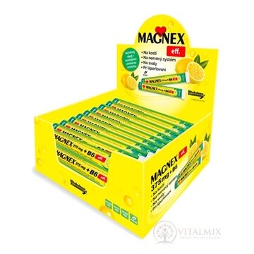 Vitabalans MAGNEX 375 mg + B6 effervescent DISPLEJ tbl eff Lemon 18x20 ks, 1x1 set obrázok