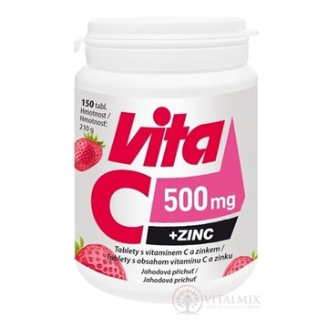 Vitabalans Vita C 500 mg + ZINC tbl s jahodovou príchuťou 1x150 ks obrázok
