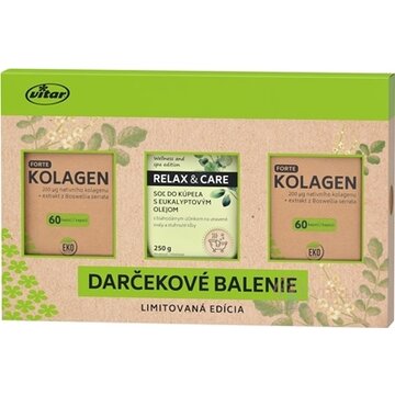 Vitar Eko Kolagén Box (darčekové balenie) kolagén forte cps 2x60 ks + darček: soľ do kúpeľa, 1x1 set obrázok