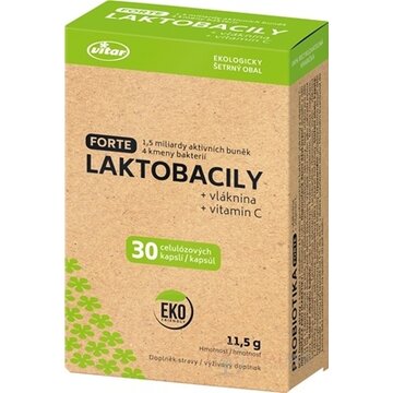 VITAR LAKTOBACILY FORTE + vláknina + vitamín C cps 1x30 ks obrázok