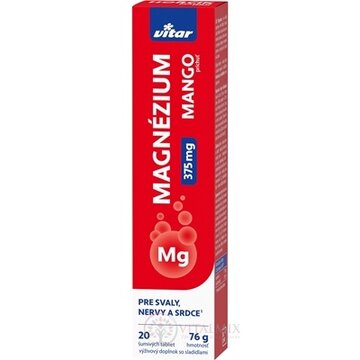 VITAR MAGNÉZIUM 375 mg tbl eff s príchuťou manga 1x20 ks obrázok