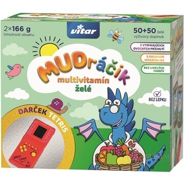 VITAR MUDráčik multivitamín želé zmes príchutí 2x50 ks (100 ks) + darček: Tetris, 1x1 set obrázok
