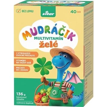 VITAR MUDRÁČIK multivitamín želé zmes príchutí  (jablko, jahoda, mango) 1x40 ks obrázok