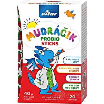 VITAR MUDRÁČIK Probio Sticks prášok vo vrecúškach, príchuť jahoda 1x20 ks obrázok