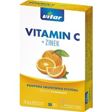 VITAR VITAMÍN C + ZINOK tbl oro s príchuťou pomaranč 1x30 ks obrázok