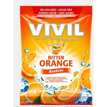 VIVIL BONBONS BITTER ORANGE drops s príchuťou horkého pomaranča s vitamínom C, bez cukru 1x80 g obrázok