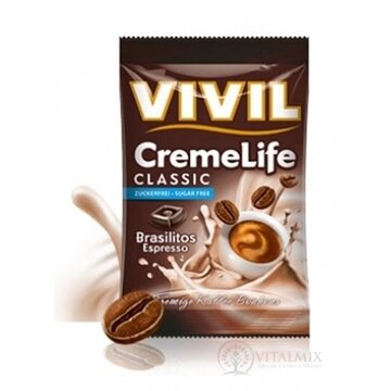 VIVIL BONBONS CREME LIFE CLASSIC drops Brasilitos s kávovou príchuťou, bez cukru 1x110 g obrázok