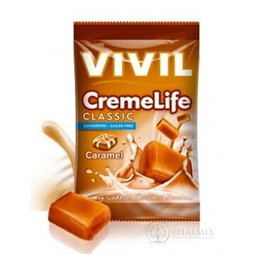 VIVIL BONBONS CREME LIFE CLASSIC drops s karamelovo-smotanovou príchuťou, bez cukru 1x110 g obrázok