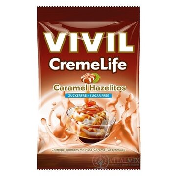 VIVIL BONBONS CREME LIFE CLASSIC drops s orieškovo-karamelovou príchuťou, bez cukru 1x110 g obrázok