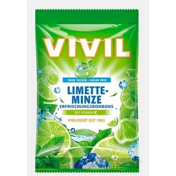 VIVIL BONBONS LIMETTE-MINZE drops s príchuťou limetka-pepermint s vitamínom C, bez cukru 1x80 g obrázok