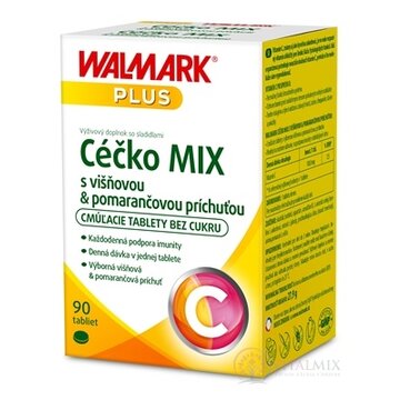 WALMARK Céčko MIX tbl vitamín C 100 mg (pomaranč+višňa) 1x90 ks obrázok