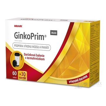 WALMARK GinkoPrim MAX tbl 60+30 navyše (90 ks) + darček termohrnček, 1x1 set obrázok