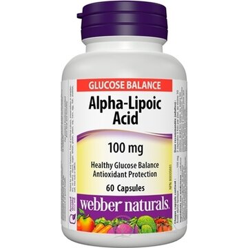 Webber Naturals Kyselina alfa-lipoová 100 mg cps 1x60 ks obrázok