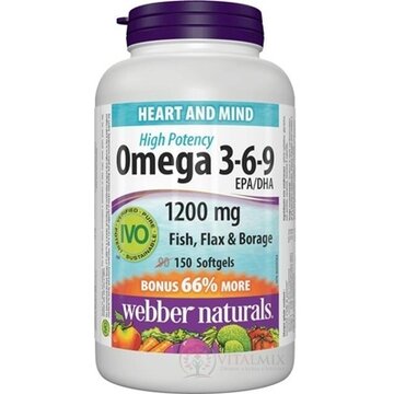 Webber Naturals Omega 3-6-9 1200 mg cps (BONUS 66% naviac) 1x150 ks obrázok