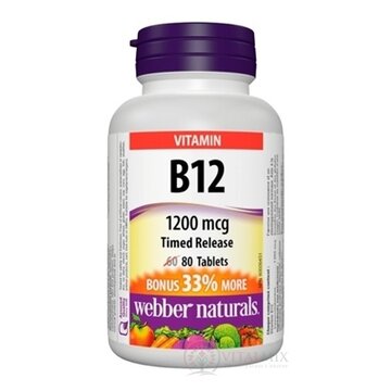 Webber Naturals Vitamín B12 1200 mcg tbl 1x80 ks obrázok