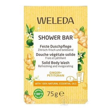 WELEDA SHOWER BAR Citrusové osviežujúce mydlo ginger + petitgrain, s esenciálnymi olejmi 1x75 g obrázok