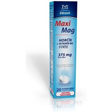 Zdrovit MaxiMag HORČÍK FORTE (375 mg) + VITAMÍN B6 tbl eff (šumivé tablety) 1x20 ks obrázok