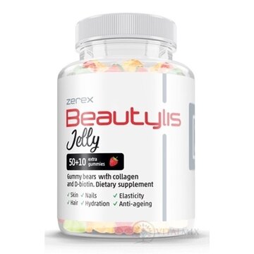 Zerex Beautylis Jelly gumoví medvedíkovia, príchuť jahoda, 1x60 ks obrázok