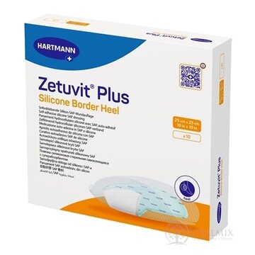 Zetuvit Plus Silicone Border Heel kompres sterilný (25x25 cm) 1x10 ks obrázok