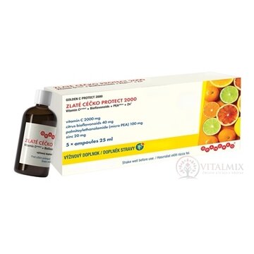 ZLATÉ CÉČKO PROTECT 2000 ampulky (vitamín C + bioflavonoidy + PEA + zinok) s príchuťou 5x25 ml (125 ml) obrázok